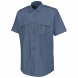 Men's French Blue Deputy Deluxe Short Sleeve Pilot Police Uniform Dress Work Shirt