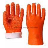 Larger Particle Rubber Dots Anti Slip PVC Gloves