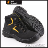 Black Nubuck Leather Safety Shoe with PU Injection Outsole (SN5182)