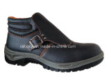 Split Embossed Leather Safety Shoes with Mesh Lining (HQ-023)