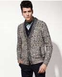 50%Wool 50%Acrylic ODM Fancy Yarn Man Sweater Cardigan