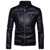 Vintage Style Distressed PU Leather Jacket for Man