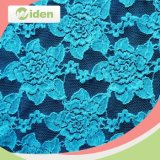 Blue Flower Pattern Border Embroidered Lace Fabric for Bridal Dress