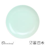 Matte Light Blue Round Ceramic Salad Plate