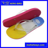 New Colorful PE Slipper with Glitter Jelly Strap (T1645)