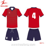 Helaong Custom Fashion Style Red and Black Color Team Wear Soccer Set