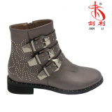 New Style Ladies Fashion PU Flat Boot Woman Shoes (AB612)