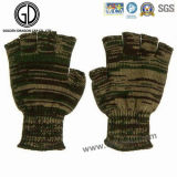 Camo Warm Fingerless Glove/Acrylic Knitted Jacquard Winter Glove
