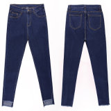 New Style Blue Jeans with Special Leg Opening for Lady (HDLJ0027-17)