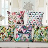 Creative Plants Digital Printed Square Cushion Cover with Invisible Zipper (35C0288)