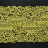 China Yellow Stretch Lace Fabric for Embellishing/Garment Accessories