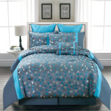 100% Polyester/Cotton Blue Jacquard for Adults Bedding Set