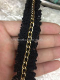 Beads Metal Chain Lace Tassels Trim Apparel Decoration Cotton Fabric
