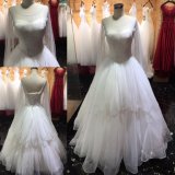 Real Heavy Beading Long Sleeves Ball Gown Bridal Wedding Dresses