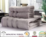 Hot Selling 2016 Solid Color Satin Boarder Series Plain Weaving 100% Bamboo Towel Set Df-N128