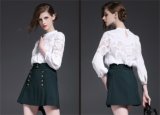 2015 Hot Sale High-End Early Autumn European Hollowing Long Sleeve Blouses + Skirts Two-Piece Suits