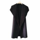 Black Suede Sweater Vest Bounded with Sherpa