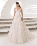 V Neck Cap Sleeve Lace Bridal Gown Wedding Dress