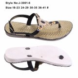 Women PE Sole Metal Decorations Flip Flops with Bling and Rhinestone Decorative PVC Upper