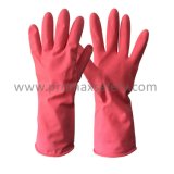 40g Pink Cotton Flocked Household Latex Glove Ce