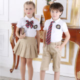 Fancy Design School Uniform White Shirts & Kaki Pants for Children