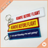 Custom Embroidered Remove Before Flight Keychain