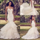 Mermaid Bridal Gowns Vestidode Strapless Appliqued Beaded Lace Wedding Dresses Z9029
