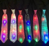 OEM Hot Sale Party Flashing LED Sequin Neck Tie Necktie