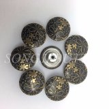 Garment Accessories Engraves Flower Rubber Core Jean Metal Button