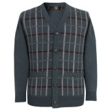 Bn1525 Yak and Wool Blended Luxury V Neck Knitted Cardigan for Men