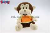 Plush Stuffed Baby Monkey Toy with Embroidery Smile Face and T-Shirt Bos1179