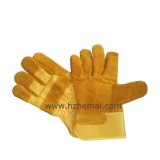 Yellow Cow Split Leather Safety Working Gloves
