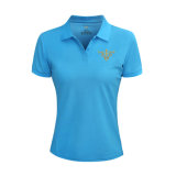 Embroidered Retail Customized 95% Cotton 5% Spandex 180GSM Ladies Polo T Shirts