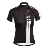 Black & White Simple Design Summer Short Sleeve Cycling Shirts Women's Cycling Jerseys Quick Dry Row of Han Sport Outdoor