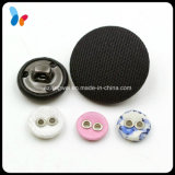 Black Fabric Cover Button with Metal Shank