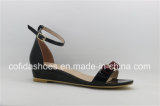 Summer Popular Style Lady Wedge Sandal with Sweet Bow