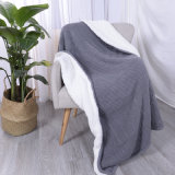 100% Polyester Double Layer Cable Knit Acrylic Sherpa Blanket