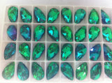 Emerald Flat Back Glass Beads Buttons