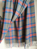 Cashmere Grey Plaid Shawl for Cold Weather
