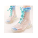 PVC Transparent Plastic Rain Boots for Women