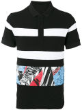 Men's Striped Polo Shirt with Printed