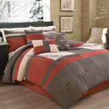 Dark Orange Elegant Style Embroidery Comforter Patchwork Bedding Set