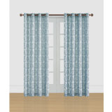 Light Blue Popular Design Grommet Jacquard Window Curtain
