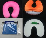 Travel Pillow in U-Shape, Velour Cover Inflatable