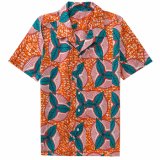 Wholesale Cotton African Wax Printing Design Short Sleeve Shirt for Men