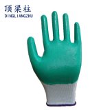 Labor Protective Industrial Working Gloves with Green Nitrile Coated