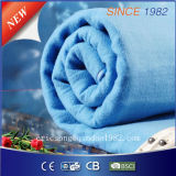 EU Market 100% Polyester Pure Blue Electric Heated Blanket