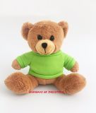 Plush Teddy Bear Cute Plush Teddy Bear with Green T-Shirt