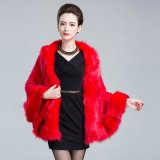 Lady Fashion Faux Fur Winter Knitted Shawl (YKY4457)