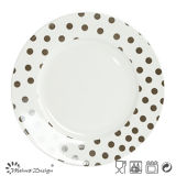 10.5 Inch White Porcelain with Decal Dinner Plate